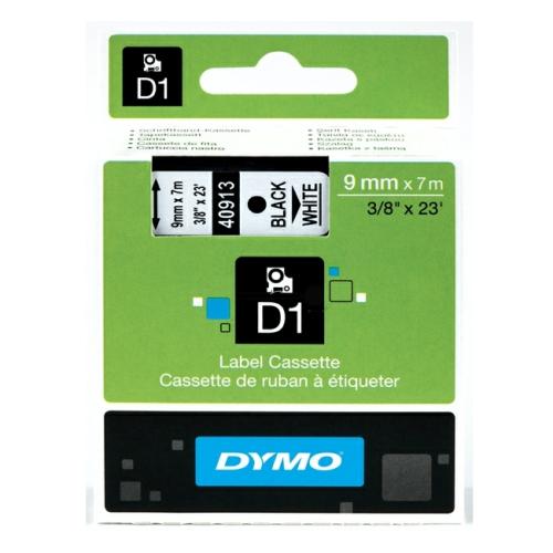 Dymo Etiketten schwarz auf weiss (40913 / S0720680), 9mm, laminiert