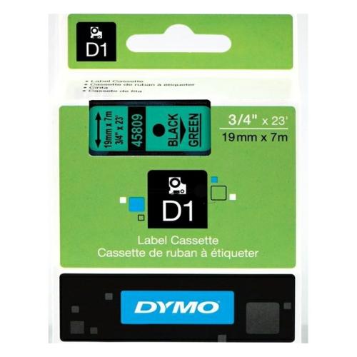 Dymo Etiketten schwarz auf grün (45809 / S0720890), 19mm, laminiert