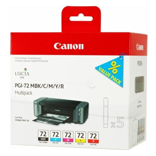 Canon Tintenpatrone schwarz matt / Cyan / magenta / gelb / rot (6402B009 / PGI72) (Multipack)