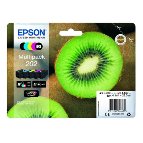 Epson Tintenpatrone schwarz / schwarz foto / Cyan / magenta / gelb (C13T02E74010 / 202) (Multipack)