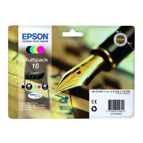 Epson Tintenpatrone schwarz / Cyan / magenta / gelb (C13T16264012 / 16) (Multipack)