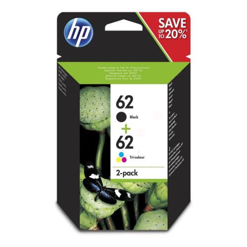 HP Tintenpatrone schwarz / Farbe (N9J71AE / 62) (Doppelpack, Multipack)