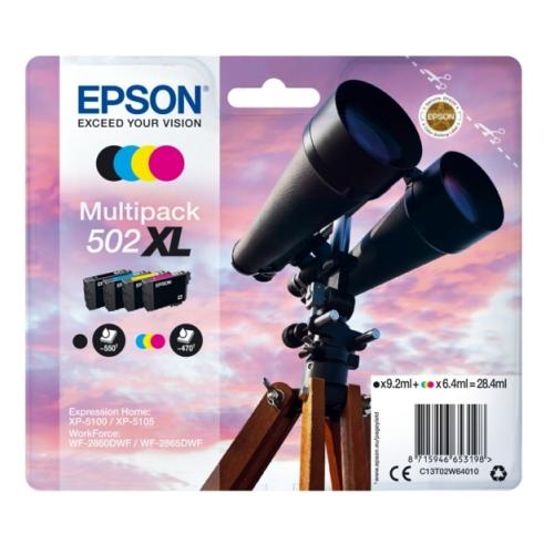 Epson Tintenpatrone schwarz / Cyan / magenta / gelb (C13T02W64010 / 502XL) (Multipack, hohe Kapazität)