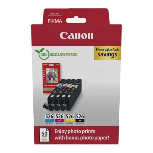 Canon Druckerpatrone / Fotopapier schwarz / Cyan / magenta / gelb (4540B017 / CLI526) (Multipack)