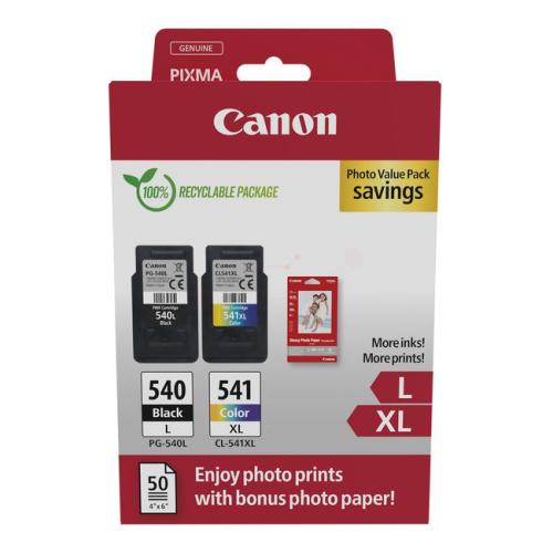 Canon Druckerpatrone / Fotopapier schwarz / Farbe (5224B005 / PG540L+CL541XL) (Doppelpack, Multipack)