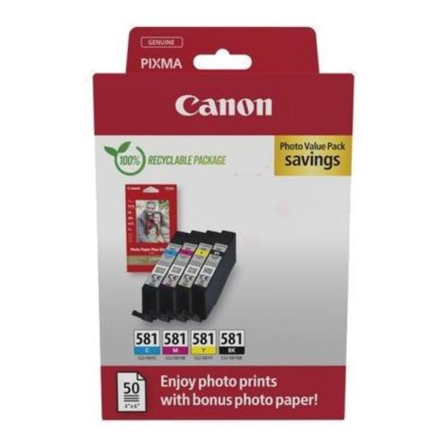 Canon Druckerpatrone / Fotopapier schwarz / Cyan / magenta / gelb (2106C006 / CLI581) (Multipack)