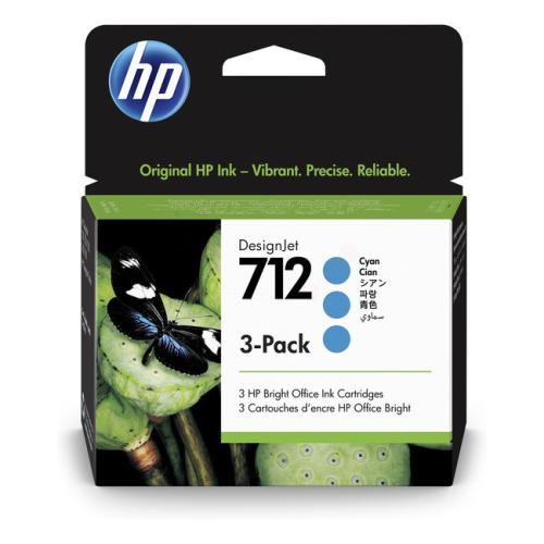 HP Tintenpatrone Cyan (3ED77A / 712) (Multipack)