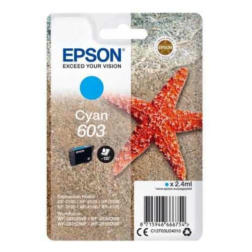 Epson Tintenpatrone Cyan (C13T03U24010 / 603)