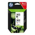 HP Tintenpatrone schwarz / Farbe (X4D37AE / 302) (Doppelpack, Multipack)