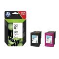 HP Tintenpatrone schwarz / Farbe (N9J72AE / 301) (Doppelpack, Multipack)